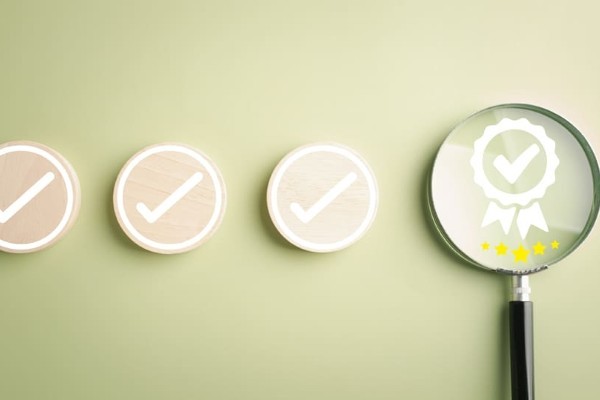 check marks on green background